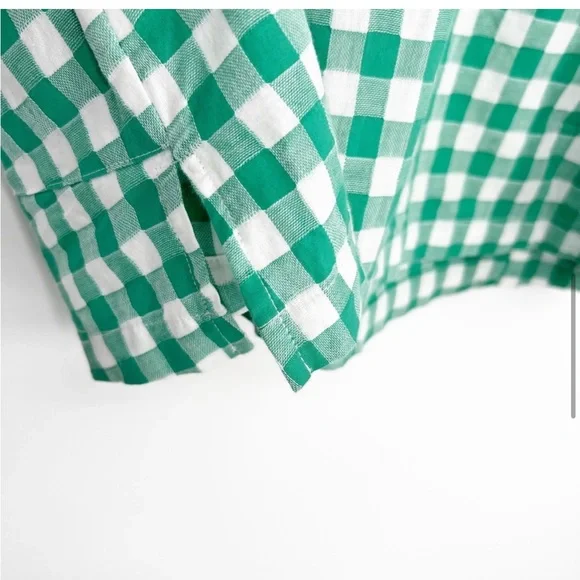 Anthropologie - Green Gingham Blouse - Size 6 - Picture 12 of 15